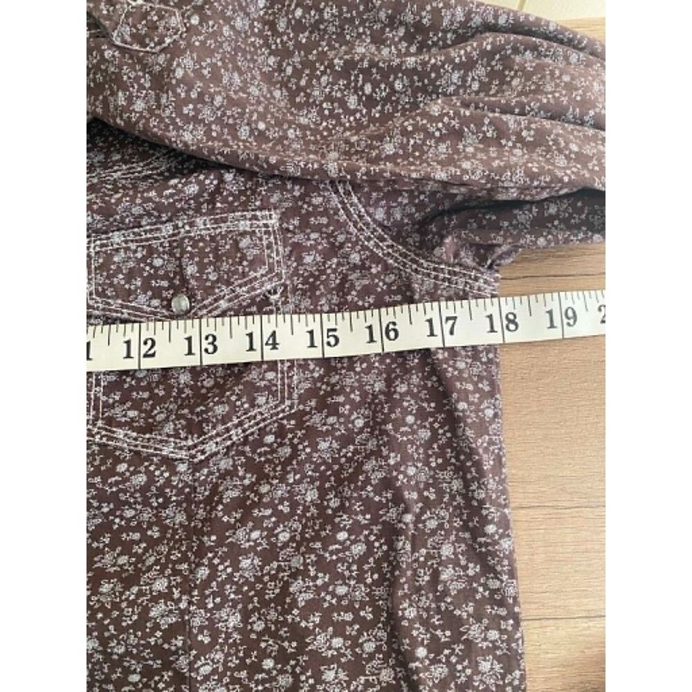 Cedar Rose Brown Floral Western Snap Button Shirt Women's Size Small - Picture 8 of 8